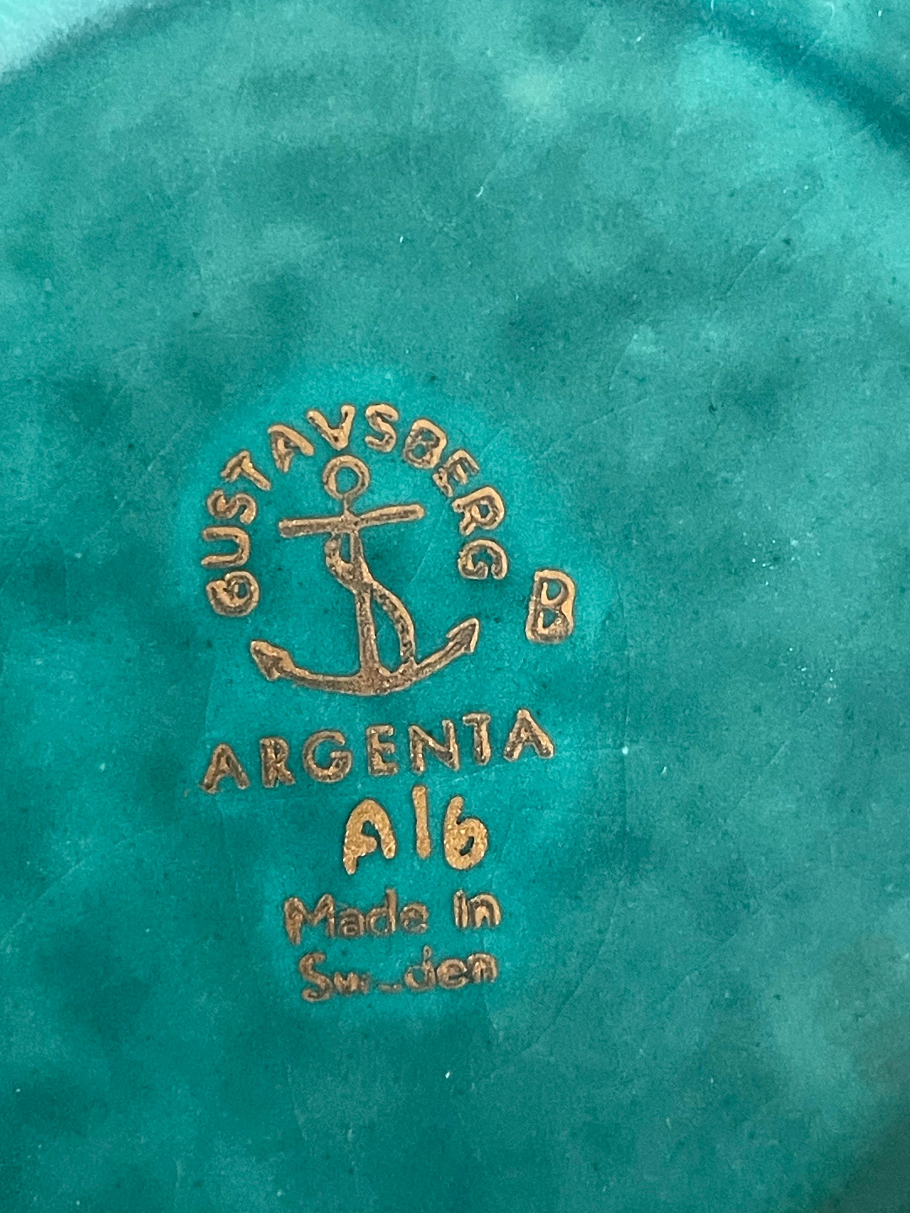 Wilhelm Kåge per Gustavsberg Vaso in ARGENTA con motivo di creature marine in argento, Svezia in vendita 1