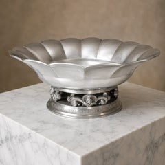 Just Andersen Art Deco Pewter Centerpiece Bowl, Denmark, Late 1920s