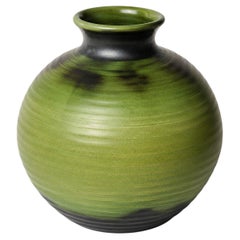 Vaso in ceramica smaltato “Graphit” di Ewald Dahlskog per Bo Fajans, Svezia, anni ’30