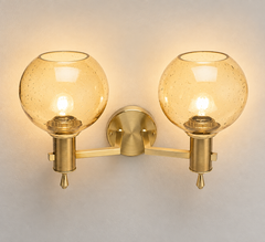 Schwedische Wandleuchten im Mid-Century-Modern-Stil mit zwei Armen aus Messing – Ewå Värnamo, 1960er Jahre
