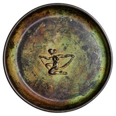 Scandinavian Art Deco Bronze Dish, Ystad Metall, Sweden, 1930s