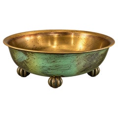 Cuenco sueco de bronce de estilo Art Déco, atribuido a GAB, hacia la década de 1930
