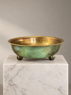 Cuenco sueco de bronce de estilo Art Déco, atribuido a GAB, hacia la década de 1930