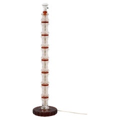 Carl Fagerlund for Orrefors Swedish Mid-Century Textured Glass Floor Lamp, 1960s
