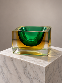 Vintage Murano Glass Square Bowl by G. Campanella & C., Italy, 1960s