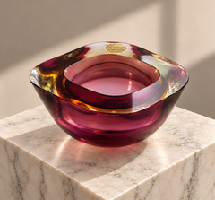 Cuenco vintage de cristal de Murano, diseñado por L. Nason para Murano, Venecia, Italia, década de 1960