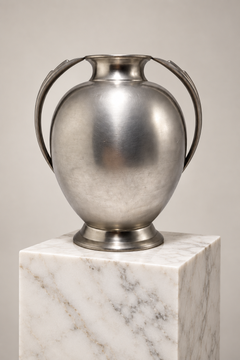 Elegant 1930s Swedish Art Deco Pewter Vase by GAB, 1936