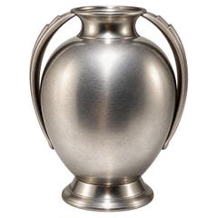 Elegant 1930s Swedish Art Deco Pewter Vase by GAB, 1936