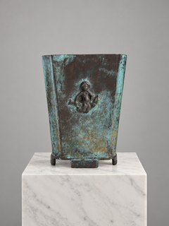 GAB Swedish Art Deco Bronze Vase with Cherub Relief, circa 1930