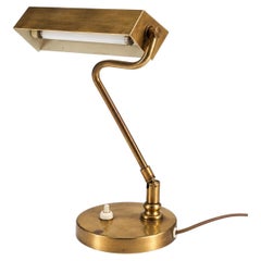 Einar Bäckström Brass Desk Lamp, “Piano Lamp” Model: 7200, Sweden, 1930s