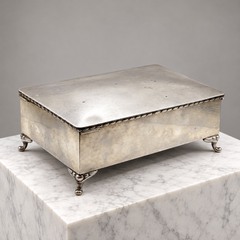 Swedish Art Deco Pewter Box by CG Hallberg with Claw Feet - 1930s
