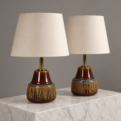 Paire de lampes de table en céramique « Søholm » de Svend Aage Jensen, Danemark, années 1960