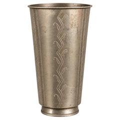 Antique Swedish Pewter Vase by Edvin Ollers, 1915, Art Nouveau