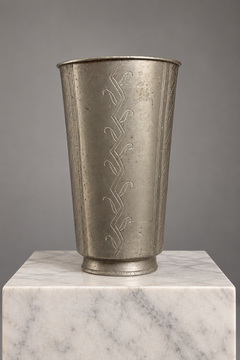 Antique Swedish Pewter Vase by Edvin Ollers, 1915, Art Nouveau