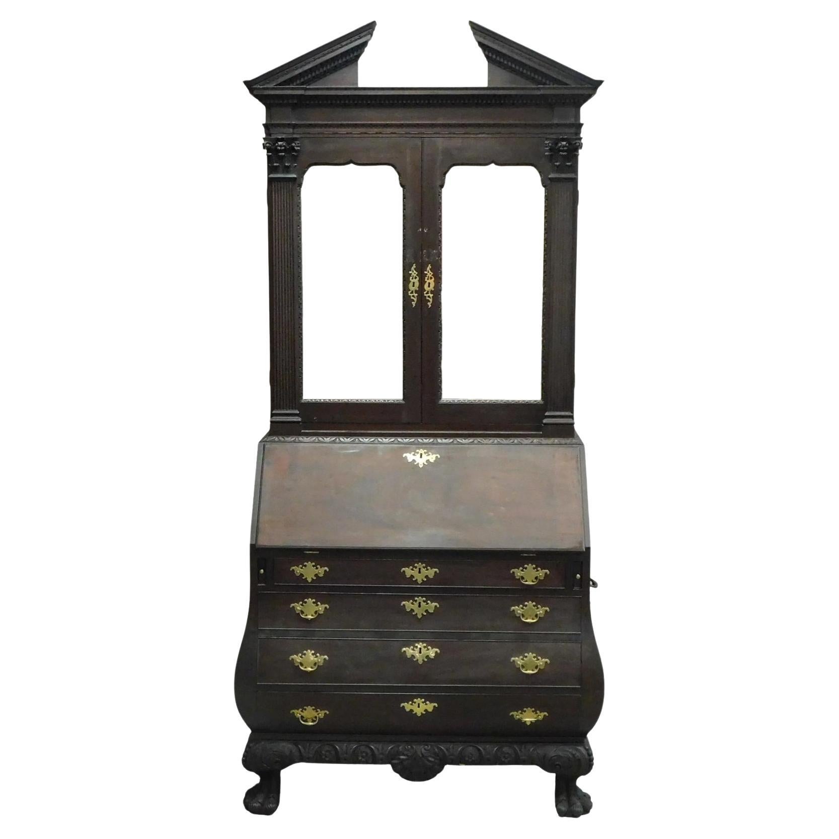 Segretaria a bombe in stile Chippendale Boston