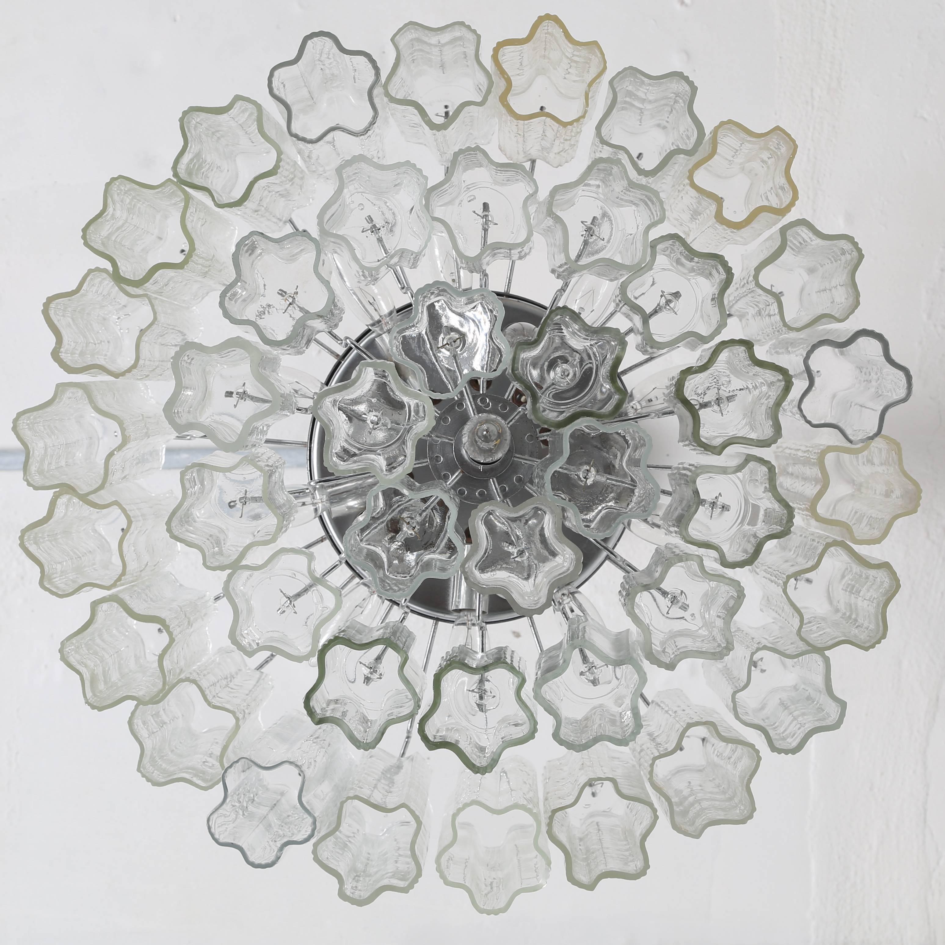 Large Murano Glass Tronchi Chandelier by Camer, Circa 1970s 1