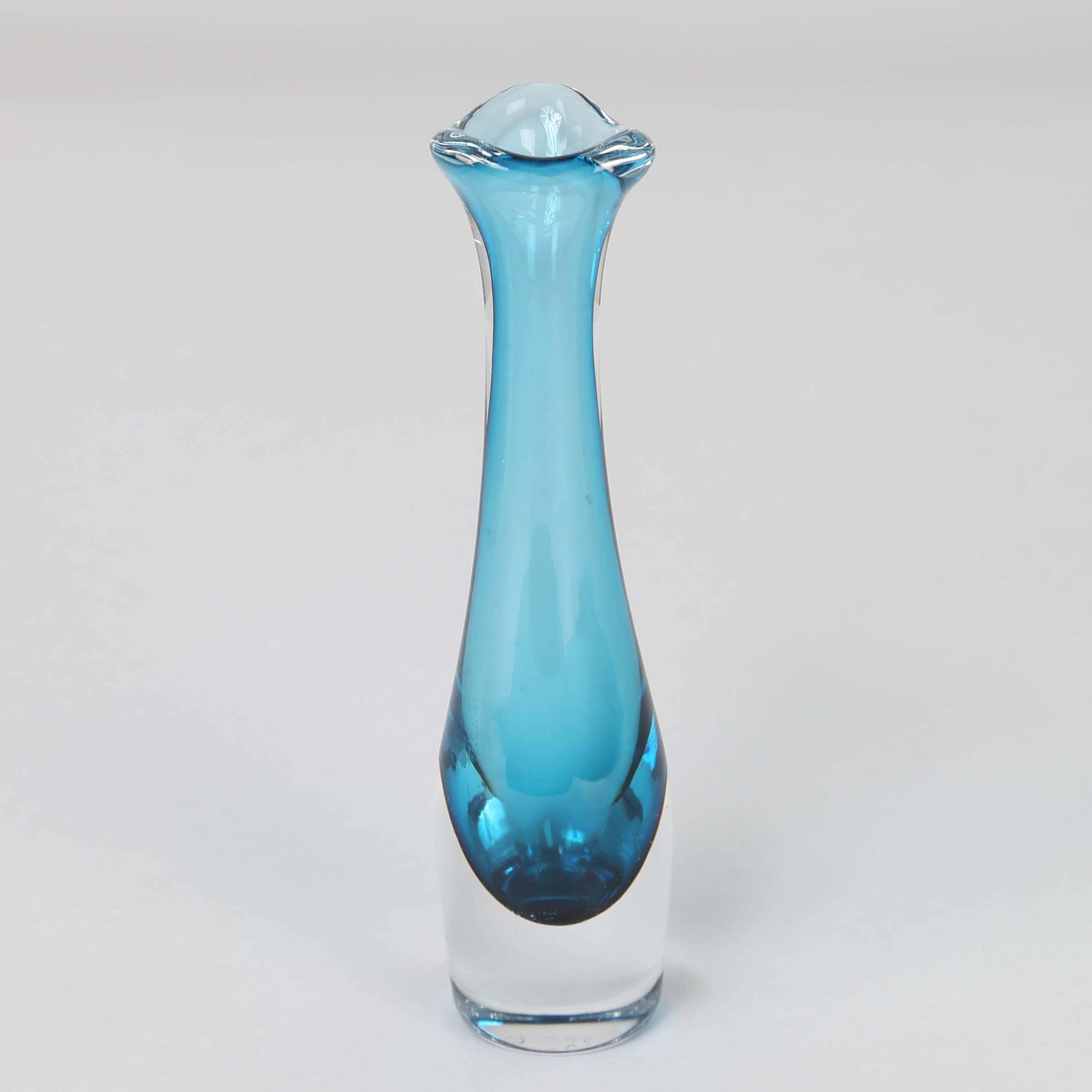 Swedish Collection of 1960s Blue-Glass “Selena” Vases by Sven Palmqvist for Orrefors