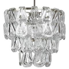 Vintage Mazzega Murano Chandelier with Cascading Loops of Glass