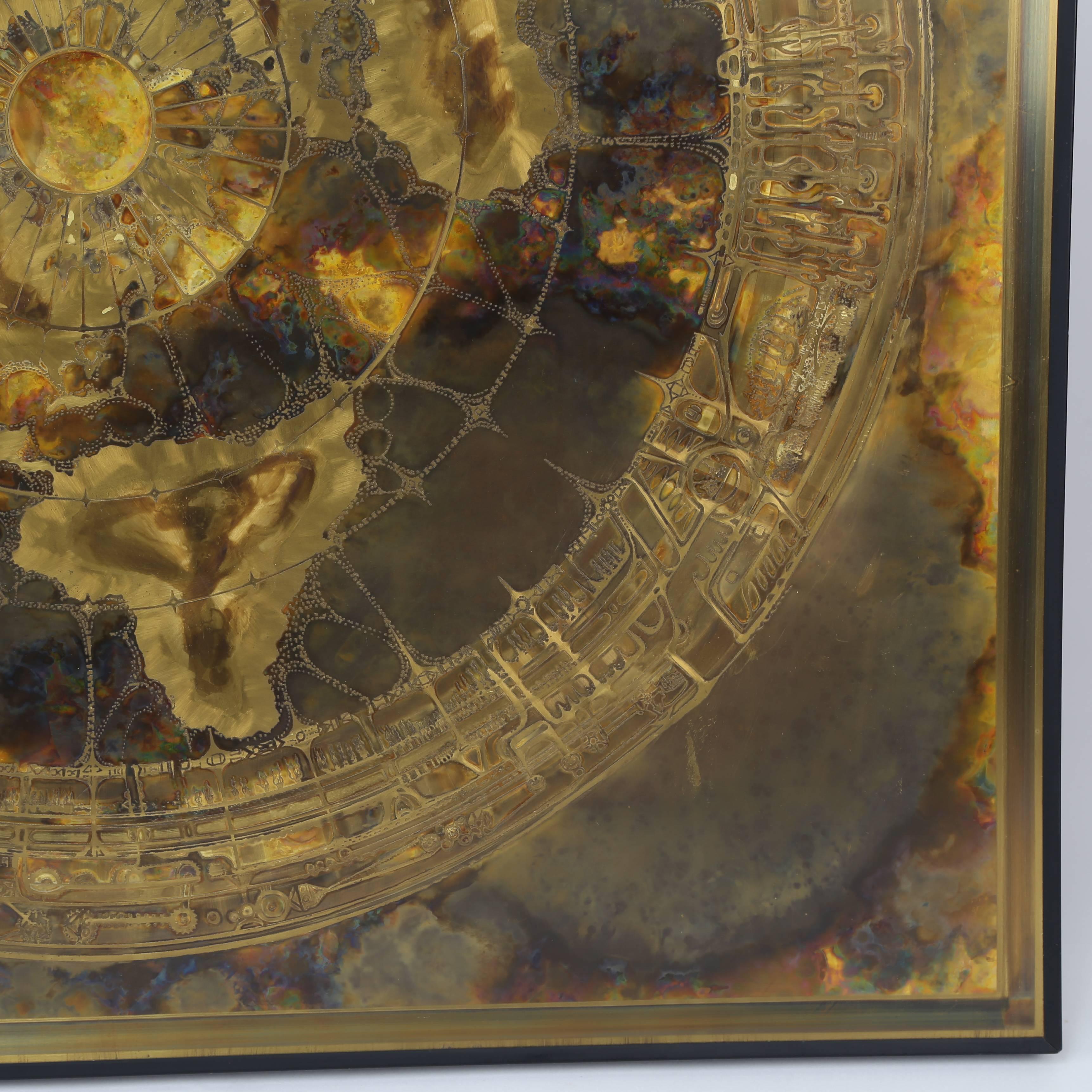 Acid-Etched Abstract Bronze Art Panel by Bernhard Rohne In Excellent Condition In Brooklyn, NY