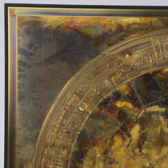 Acid-Etched Abstract Bronze Art Panel by Bernhard Rohne