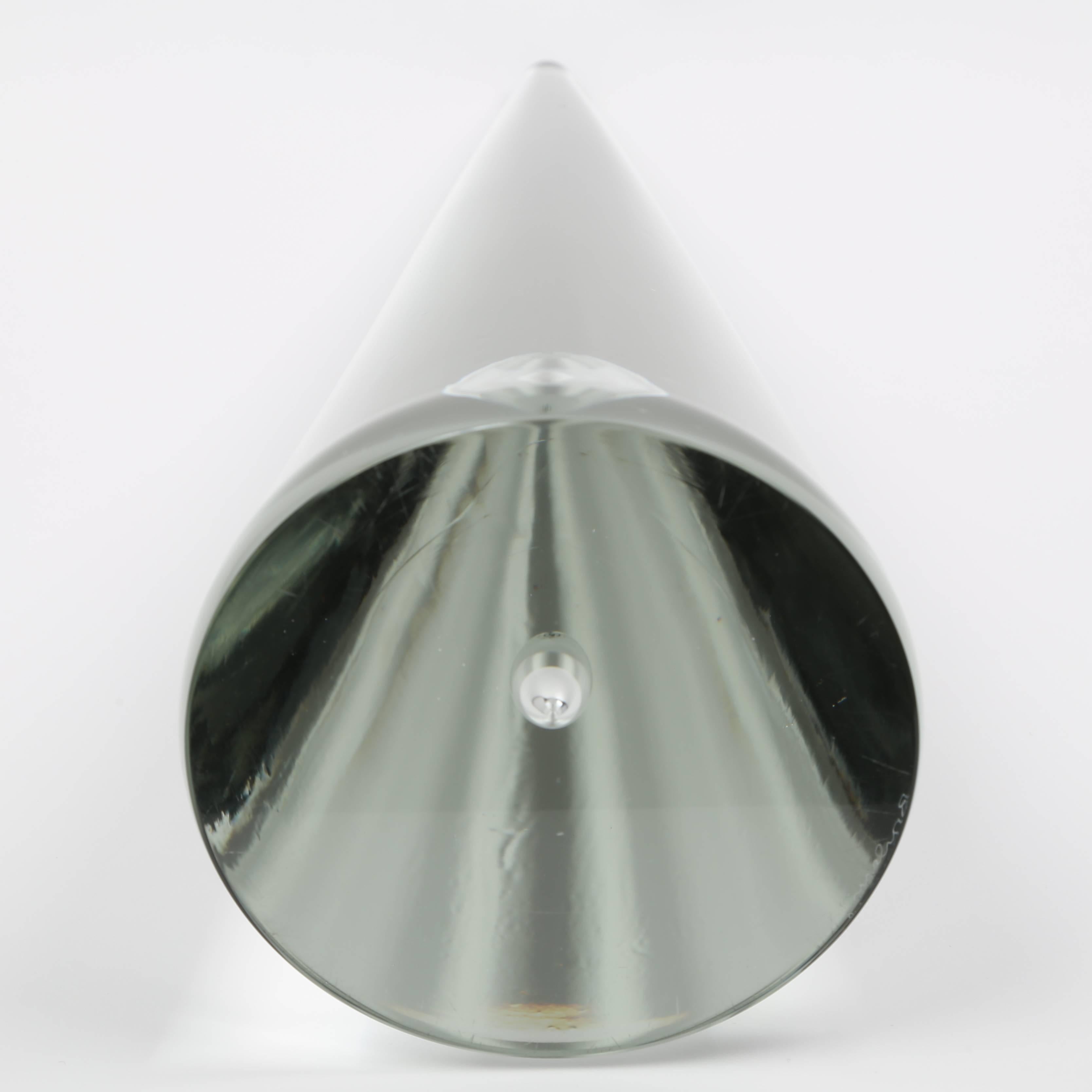 Late 20th Century Art Glass Cone with Bubble by Alfredo Barbini, Circa 1970s For Sale