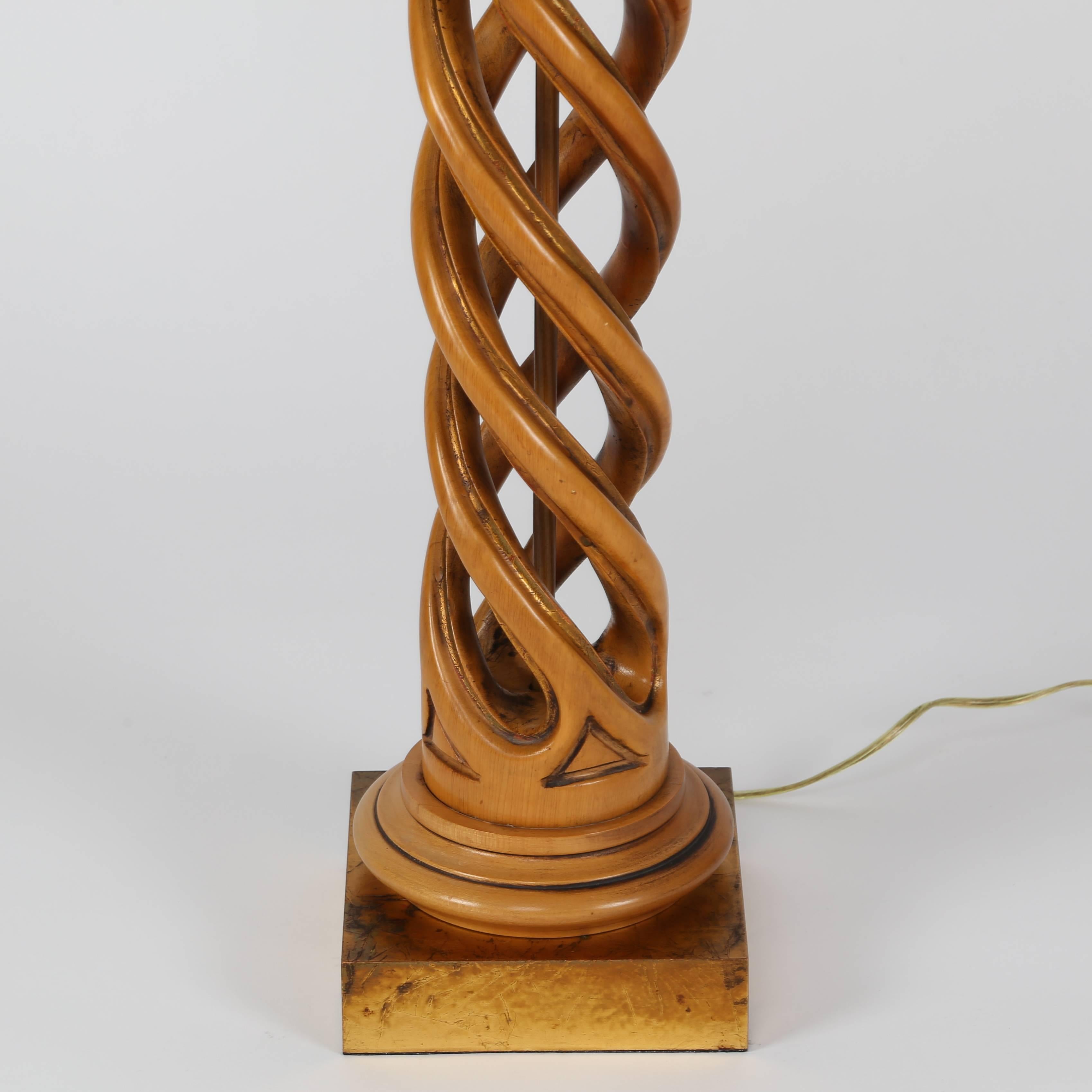 Modern Frederick Cooper Studios Carved Helix Table Lamp, Circa 1950s For Sale