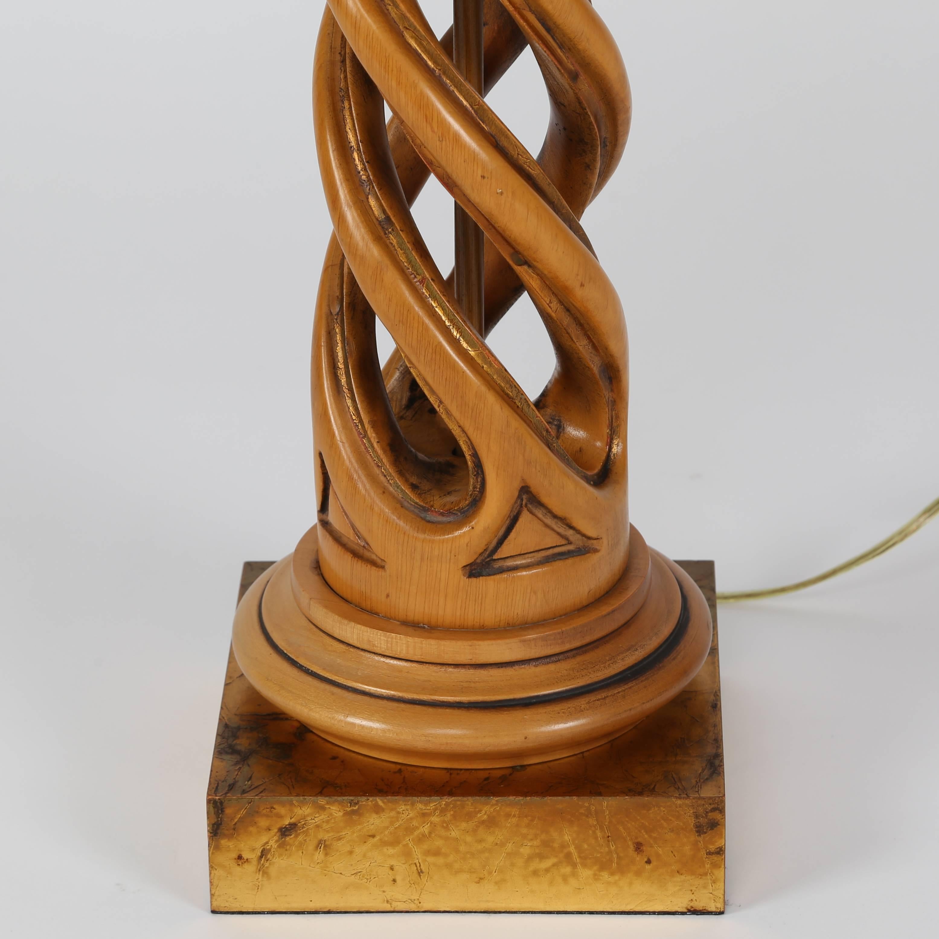 American Frederick Cooper Studios Carved Helix Table Lamp, Circa 1950s For Sale