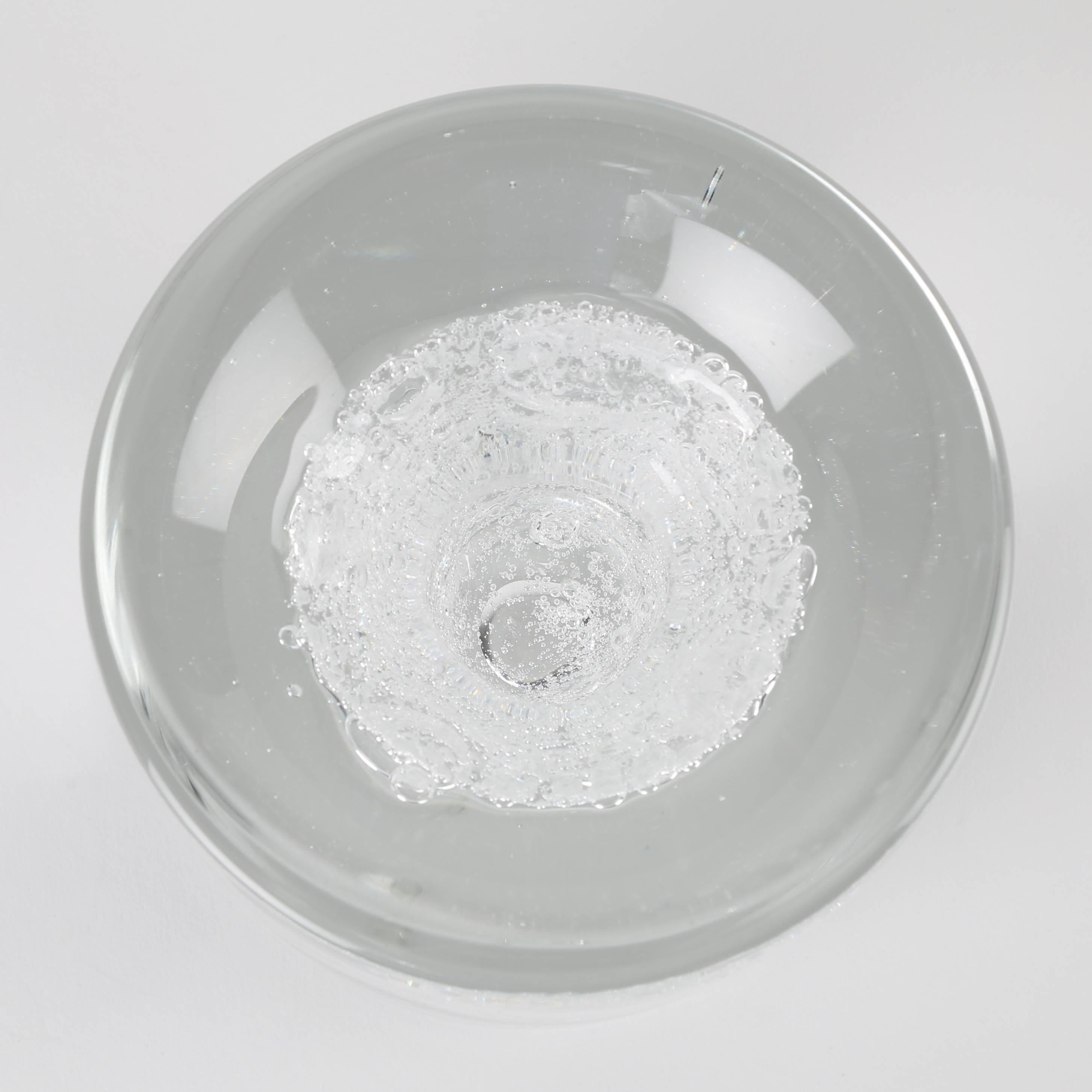 Clear Crystal Bubble Vase by Floris Meydam for Leerdam Unica, Circa 1960s In Good Condition For Sale In Brooklyn, NY