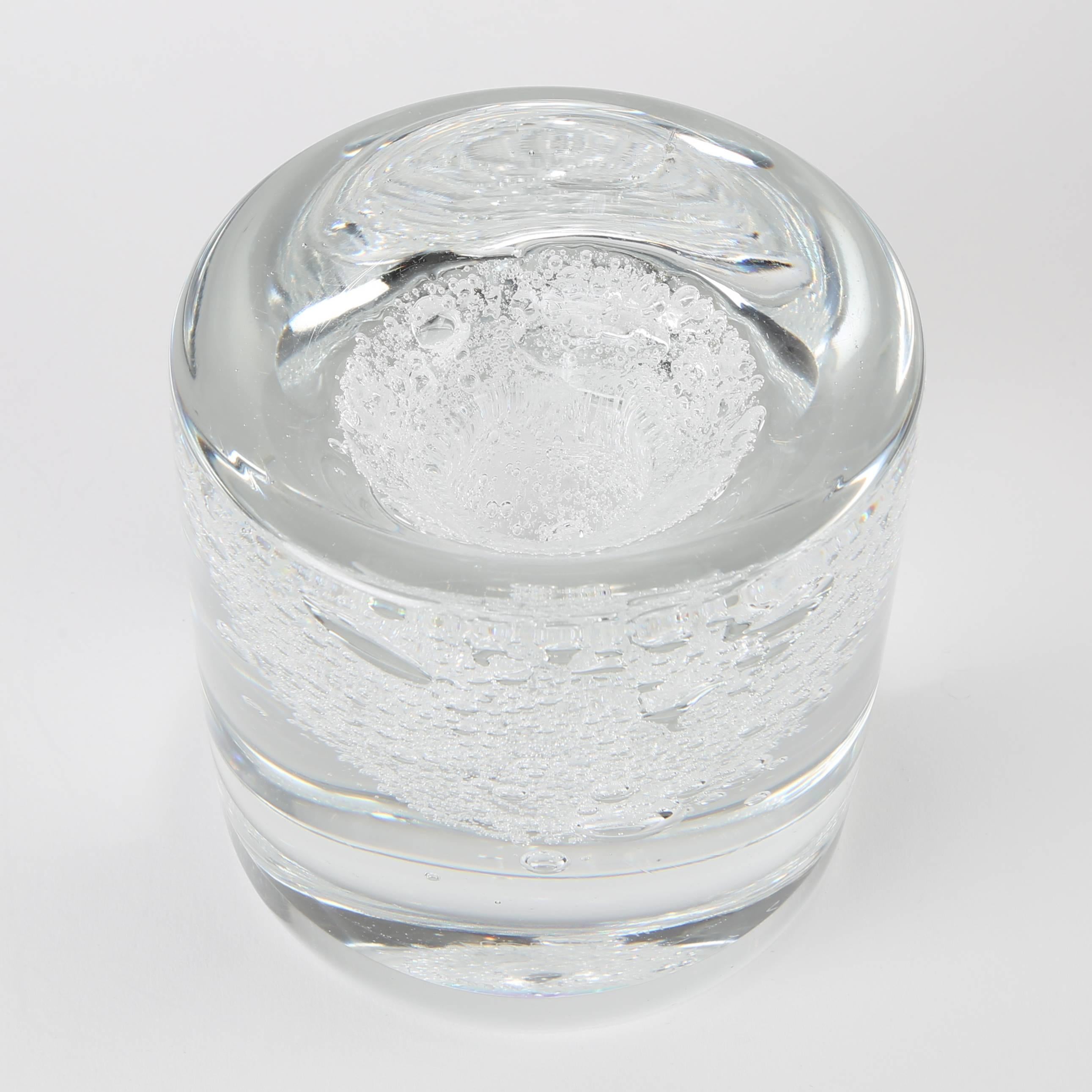 Mid-20th Century Clear Crystal Bubble Vase by Floris Meydam for Leerdam Unica, Circa 1960s For Sale