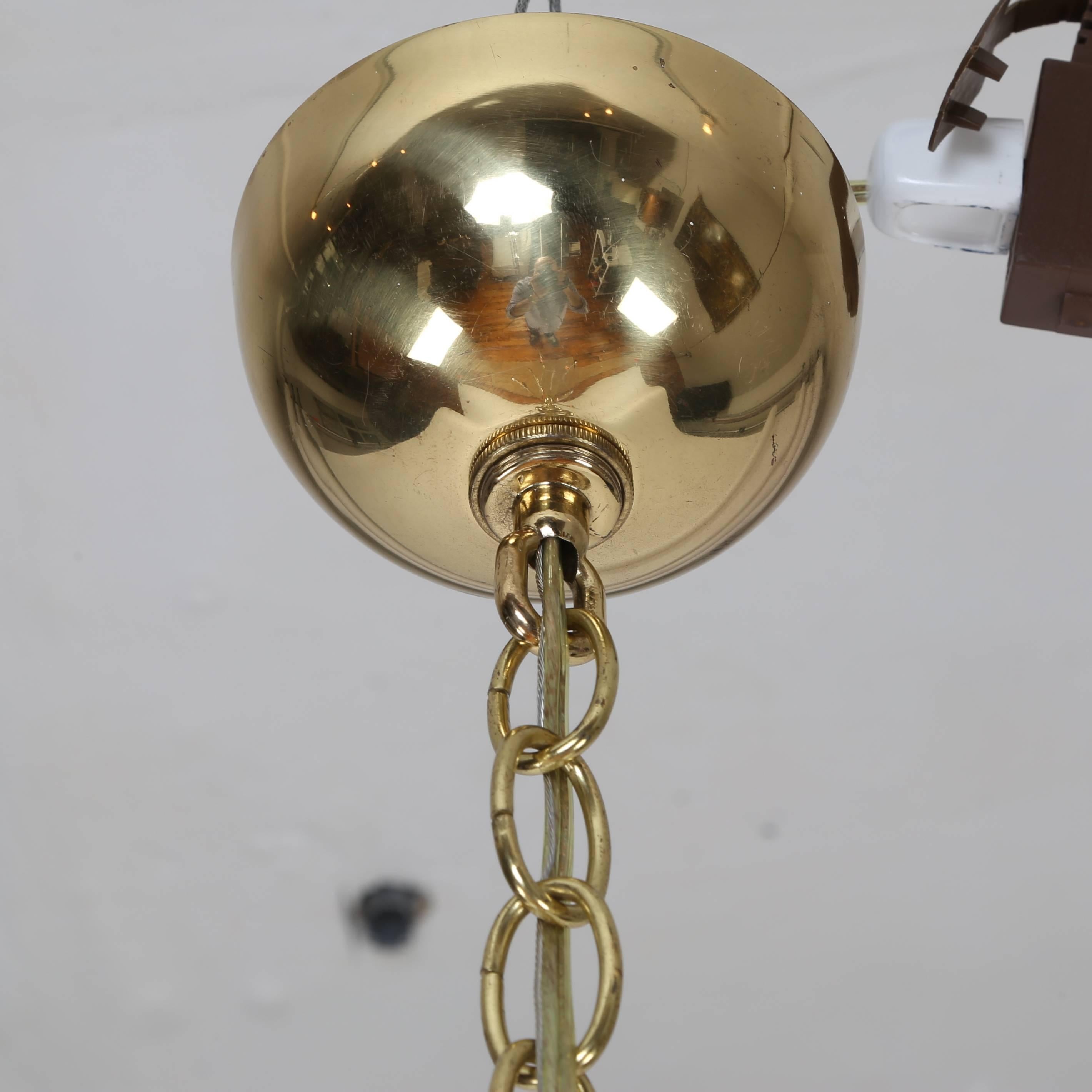 Enrico Profili Brass and Glass Loop Chandelier, Circa 1960s For Sale 3
