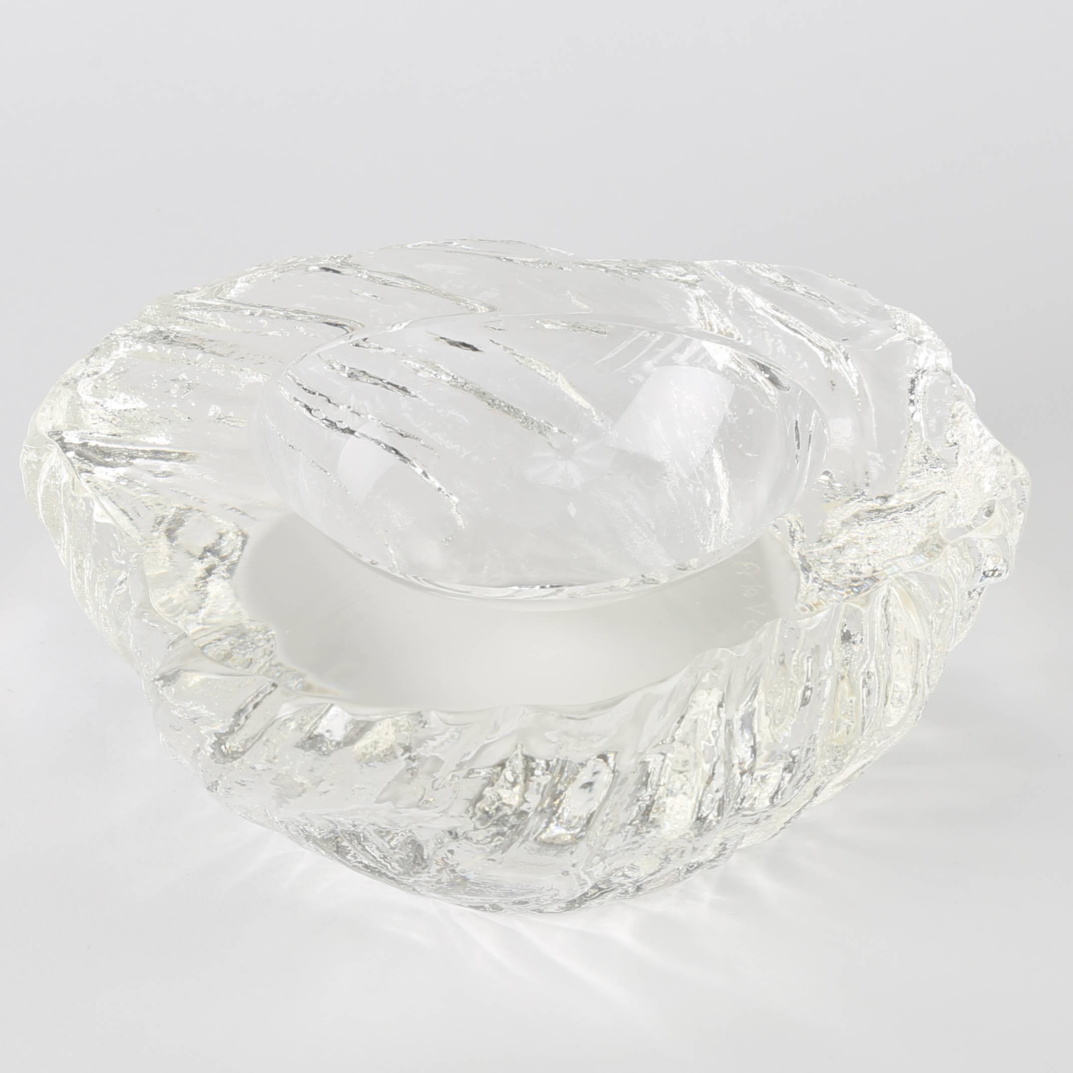 Italian Two Seguso Vetri d'Arte Textured & Cut Crystal Bowls by Maurizio Albarelli 