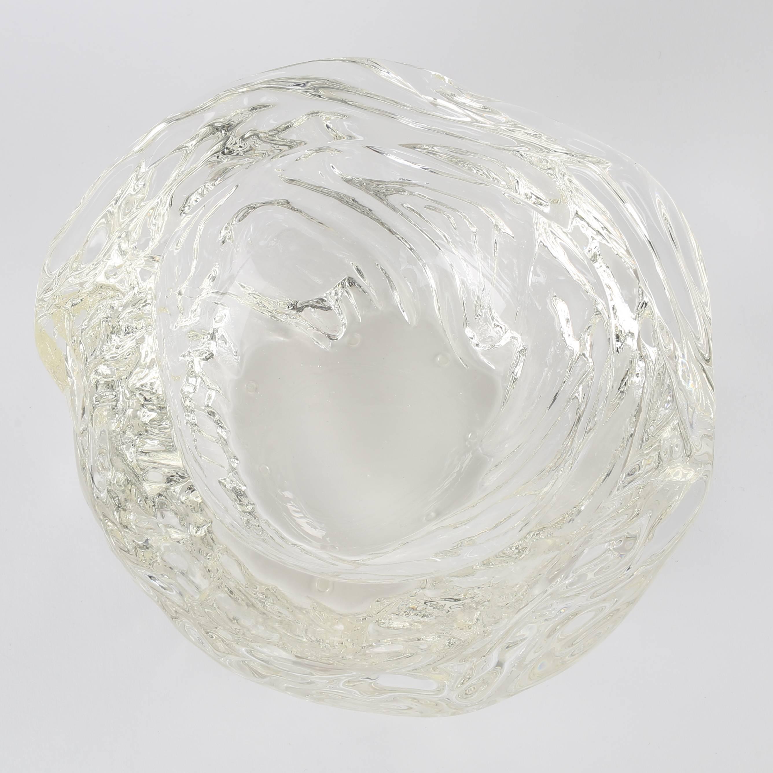 Two Seguso Vetri d'Arte Textured & Cut Crystal Bowls by Maurizio Albarelli  3