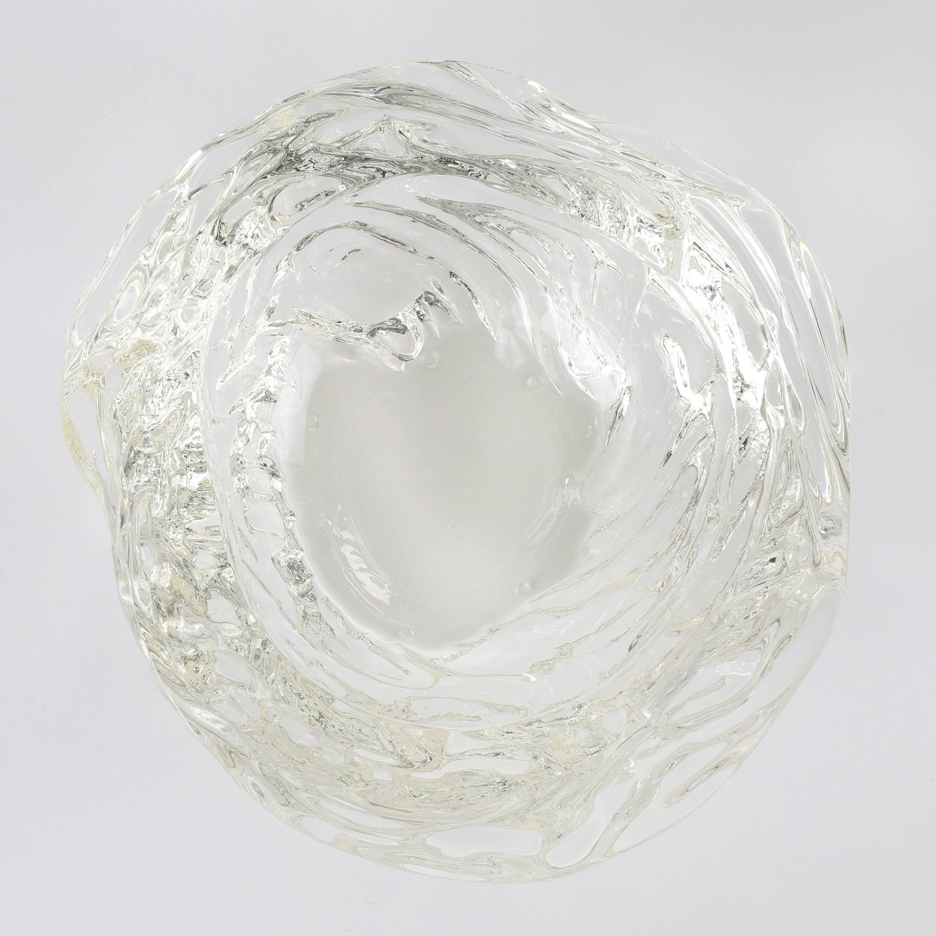 Two Seguso Vetri d'Arte Textured & Cut Crystal Bowls by Maurizio Albarelli  4