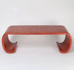 1970s Karl Springer Lacquered-Linen Coffee Table