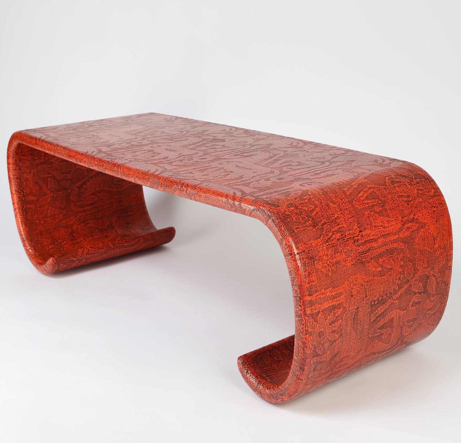 1970s Karl Springer Lacquered-Linen Coffee Table For Sale ...