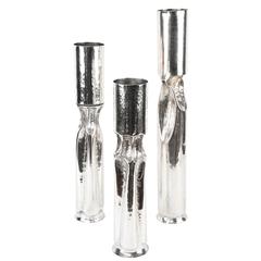 Thomas Roy Markusen Brutalist Candle Holders in Silver