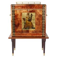 1950s Aldo Tura Goatskin Bar Cabinet with Serving Tray 8