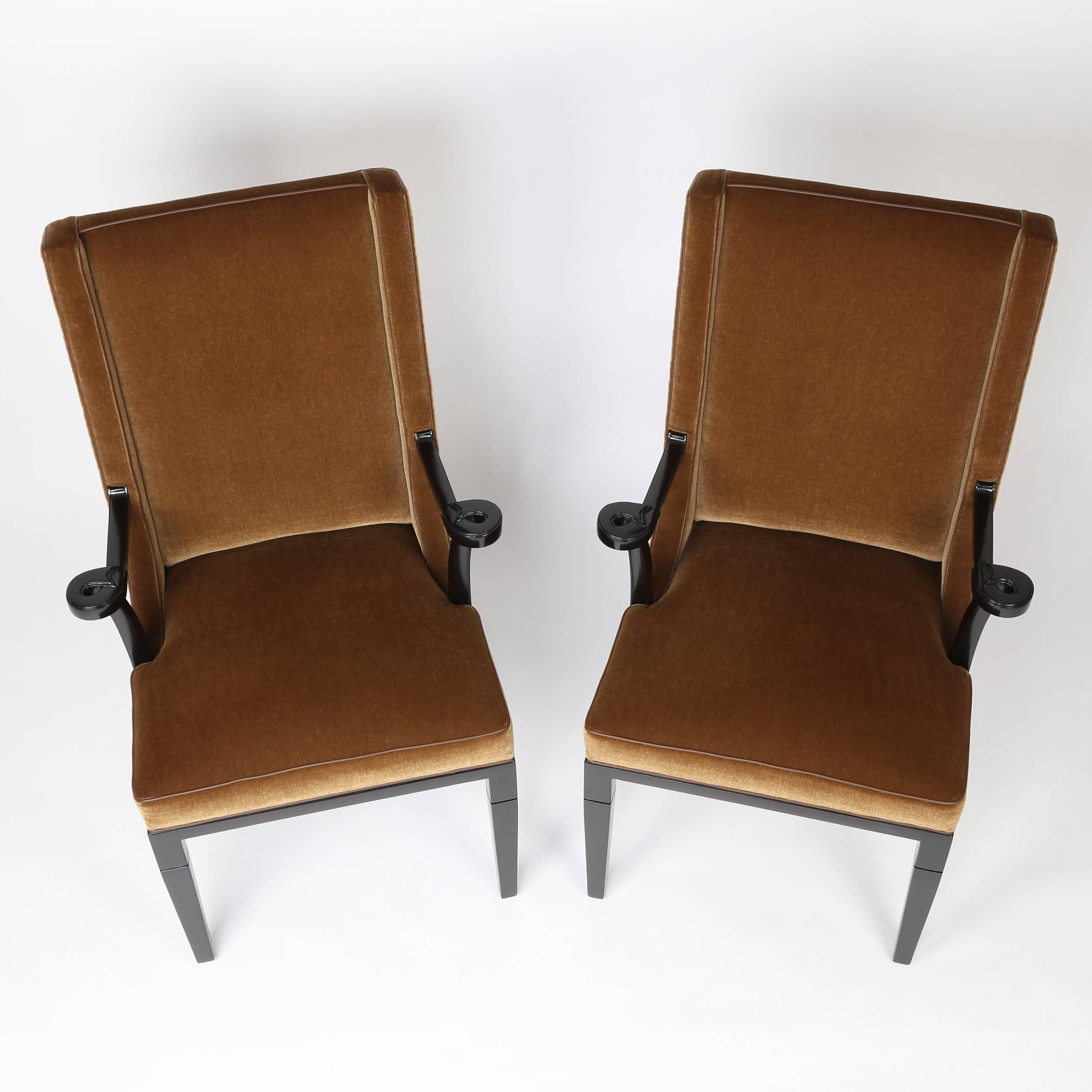 American Pair of Armchairs by Tommi Parzinger for Charak Modern, circa 1940s For Sale