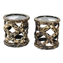 Tony Duquette-Style Pair of "Ribbon" Side Tables, circa 1970s 12