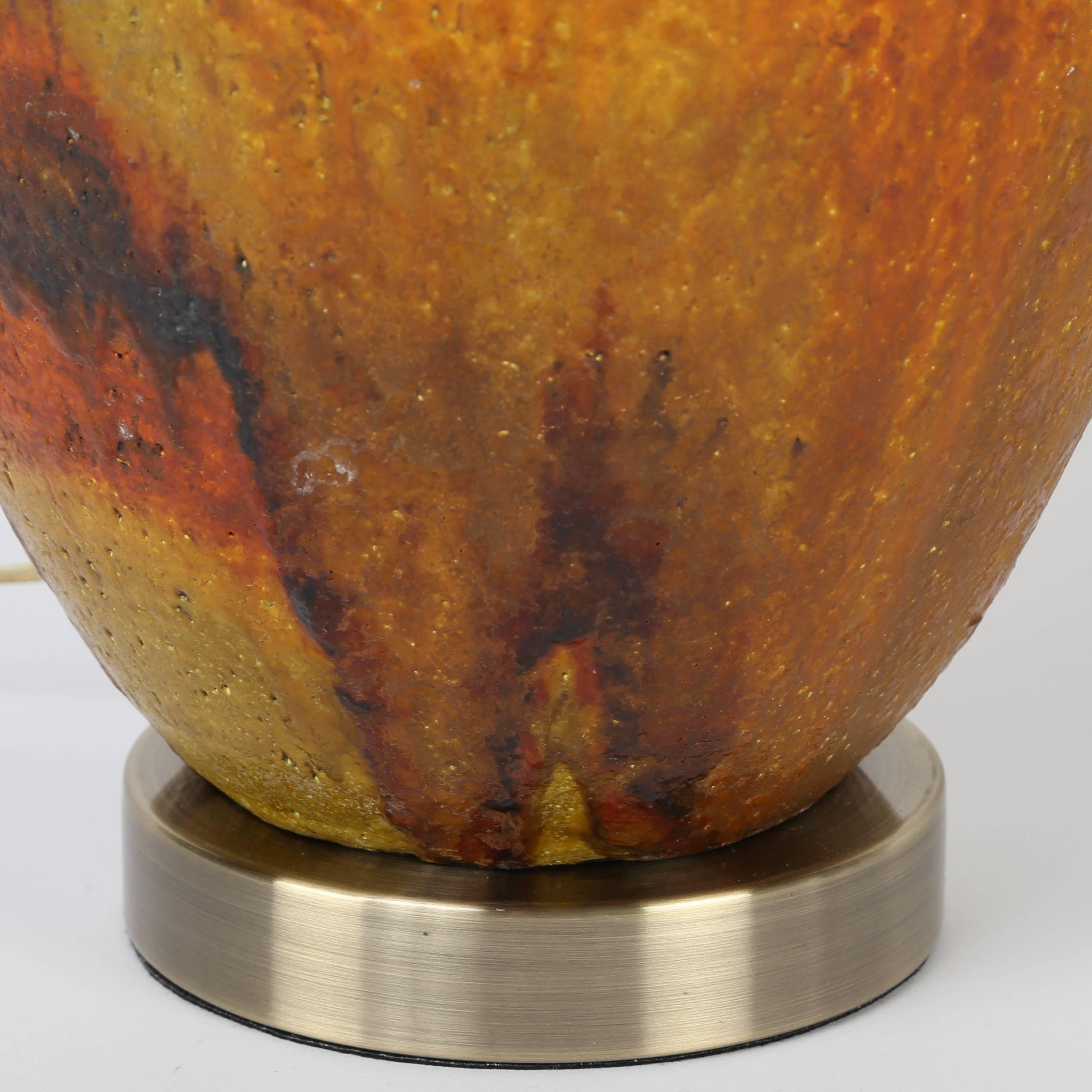 Mid-20th Century 1960s Marcello Fantoni Ceramic Table Lamp For Sale
