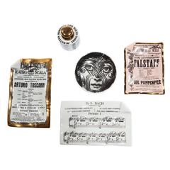 Vintage Collection of Five Objects by Piero Fornasetti, circa 1960s