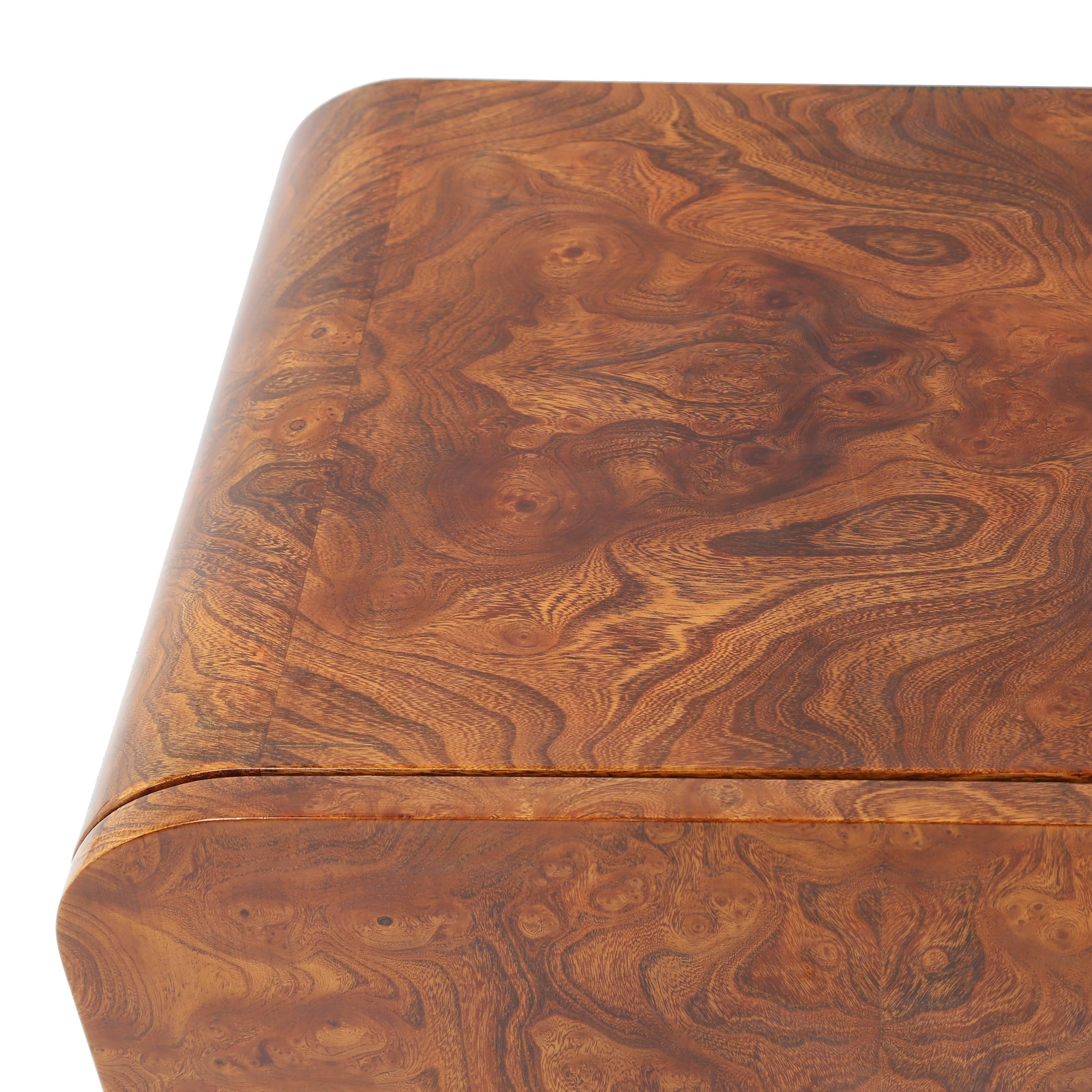Lacquered Floating Cabinet in Expressive Burl by Janet Schweitzer for Pace, Circa 1970