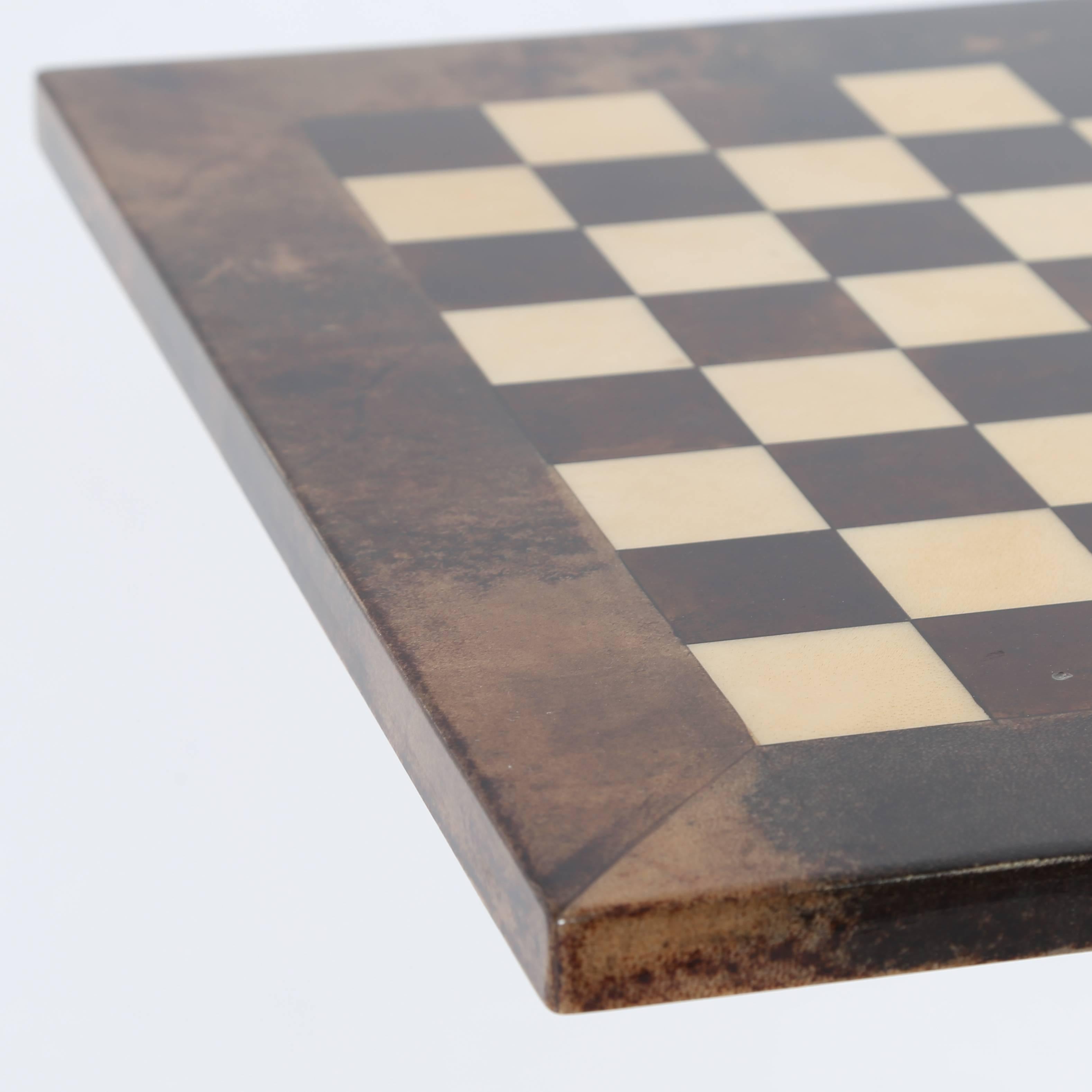 1950s Aldo Tura Goatskin Games Table with Brass Base 3