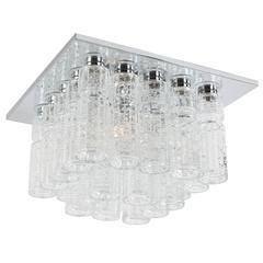 Lightolier Chrome and Glass Flush Mount Ceiling Fixture, circa 1970s 12