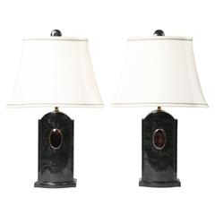 Pair of Maitland Smith Tessellated Stone Lamps, circa 1980s 7
