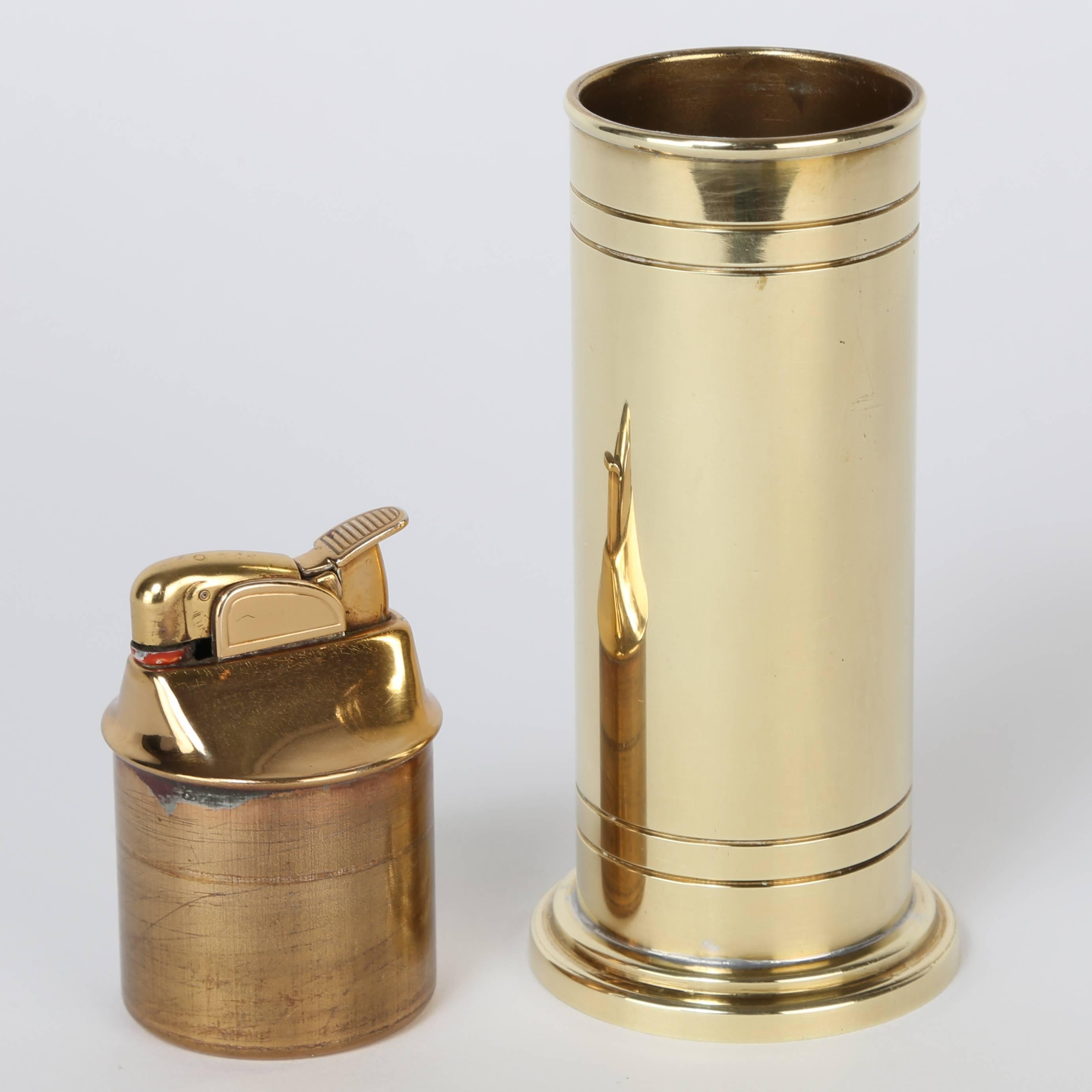American Tommi Parzinger Brass Table Lighter, circa 1950s For Sale