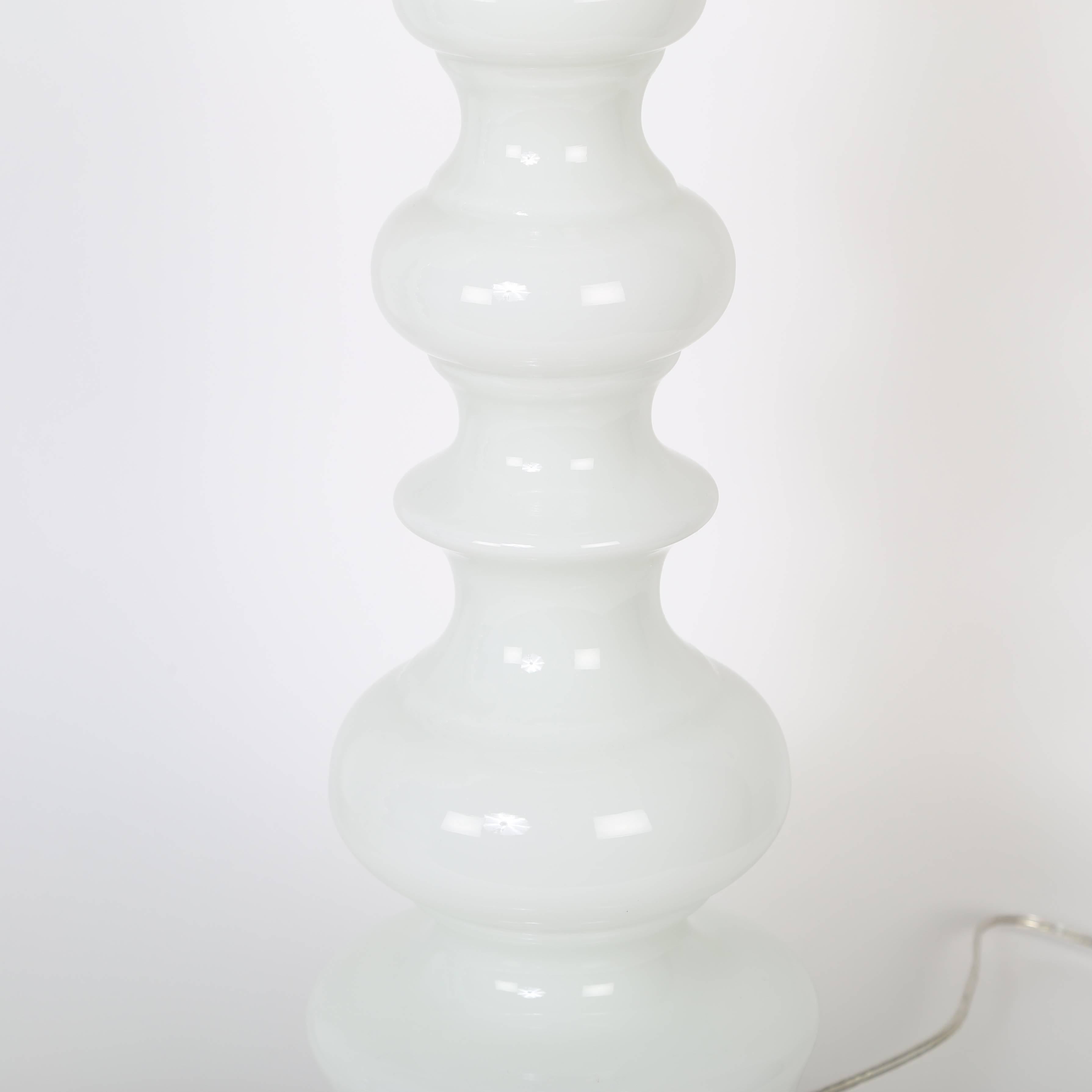 white glass lamps
