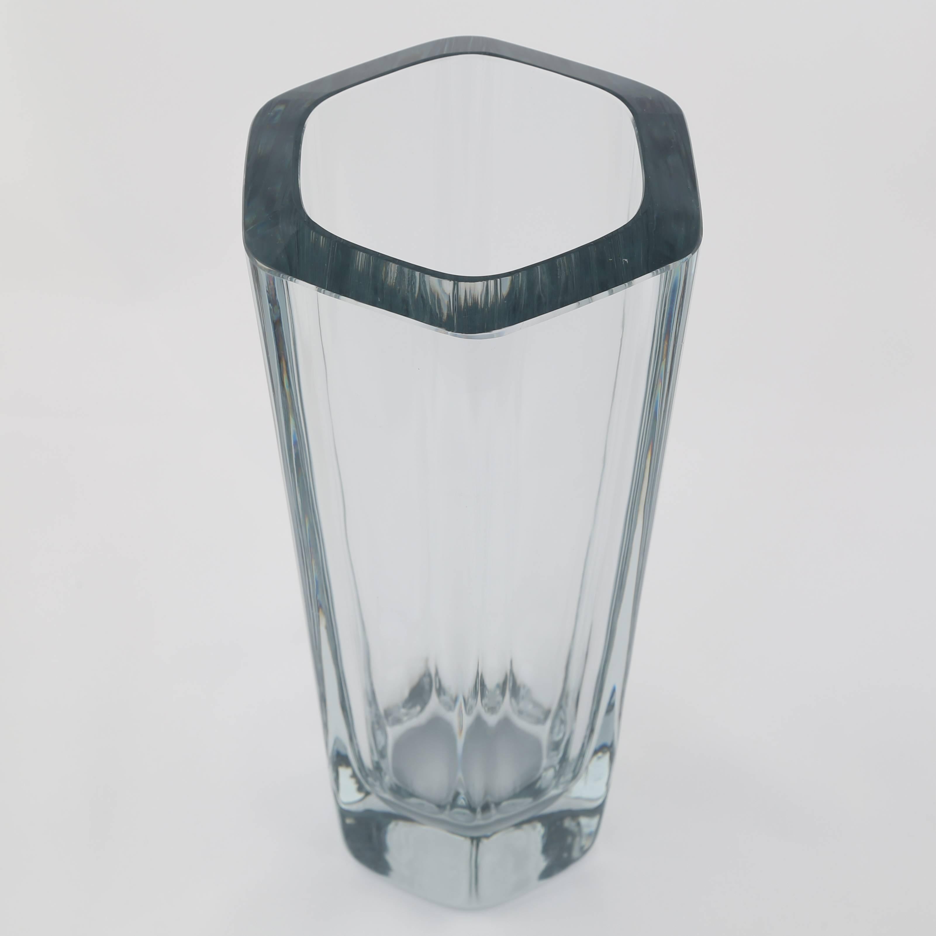 hexagonal glass vase