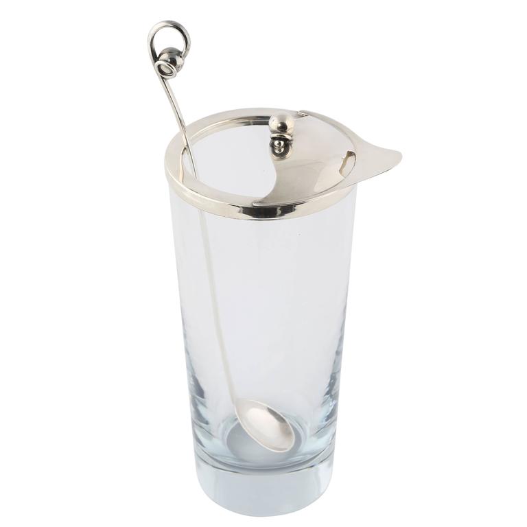 Art Nouveau Cocktail Set by Strombergshyttan Glass with DGH Sterling