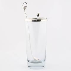 Art Nouveau Cocktail Set by Strombergshyttan Glass with DGH Sterling, 1950s